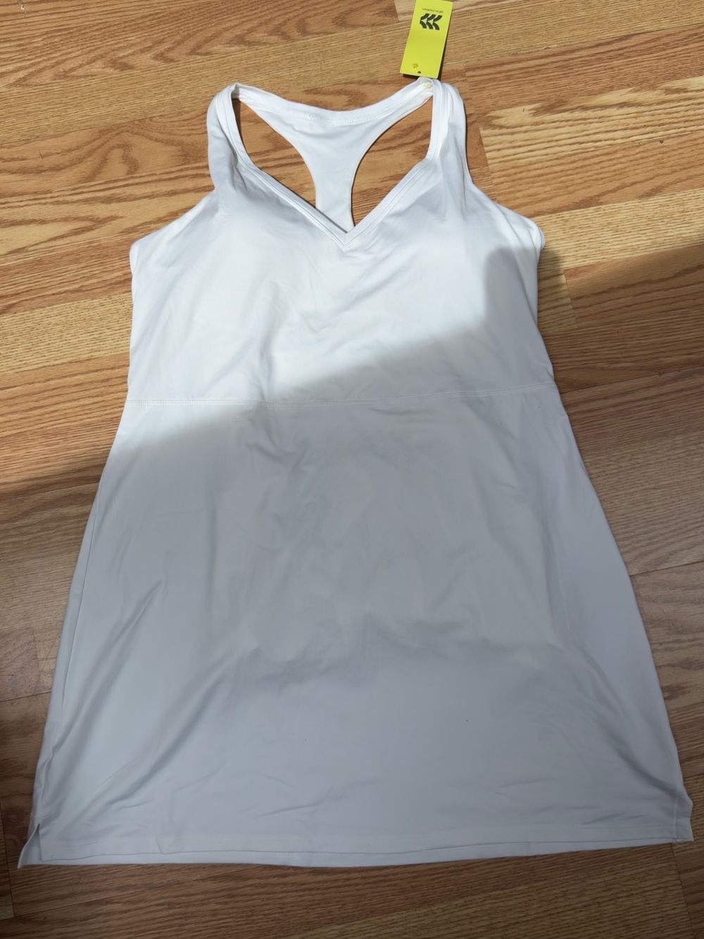 All in Motion White Swim Dress One Piece UPF 50+ Racerback Size L NWT